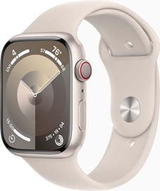 Умные часы Apple Watch Series 9 GPS + Cellular, 45mm Starlight Aluminium Starlight Sport Band M/L, бежевый