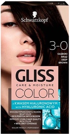 Kраска для волос Schwarzkopf Gliss Color Care & Moisture, Deep Brown, 3-0, 60 мл