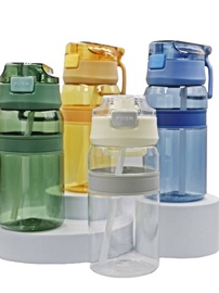 Ūdens pudele MPLCo Tritan BPA Free, zila/balta/dzeltena, tritāns, 0.5 l