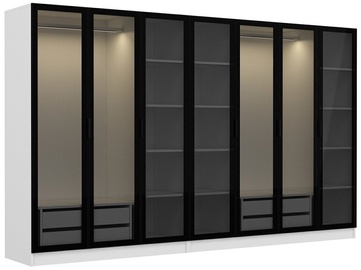 Шкаф Kalune Design Kale 6640, белый/черный, 315 см x 52 см x 210 см