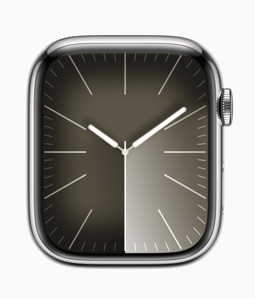 Умные часы Apple Watch Series 9 GPS + Cellular, 41mm Silver Stainless Steel Storm Blue Sport Band S/M, серебристый