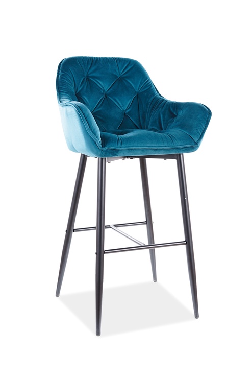 Bāra krēsls Cherry H-1 Bluvel 85, zila, 56 cm x 40 cm x 105 cm