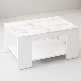 Kohvilaud Kalune Design Lina, valge/hall, 90 cm x 60 cm x 43.8 cm