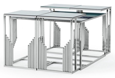 Журнальный столик Kalune Design Zen Alt, хромовый, 600 мм x 600 мм x 400 мм