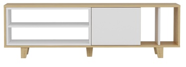 TV-laud Kalune Design Rosmar, valge/tamm, 160 cm x 35 cm x 48.6 cm