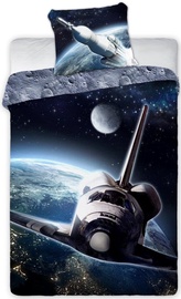 Voodipesukomplekt lastele Faro Space Travel POW-167, hall/tumesinine, 140 x 200 cm