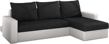 Stūra dīvāns Livio Sawana 14, Soft 17, balta/melna, 150 x 237 cm x 90 cm