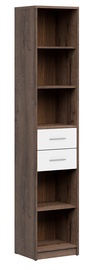 Полка Nepo Plus S435-REG2S/40-DMON/BI, белый/тёмный дуб, 34 см x 40 см x 197 см