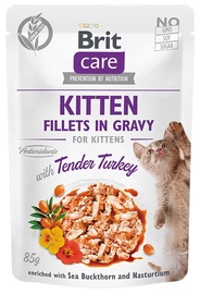 Влажный корм для кошек Brit Care Kitten Tender Turkey, курица/индюшатина, 0.085 кг