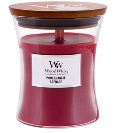 Svece, aromātiskā WoodWick Pomegranate Grenade, 65 h, 275 g, 120 mm