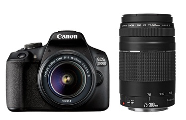 Spoguļkamera Canon EOS 2000D + EF-S 18-55mm III + EF 75-300mm III