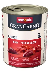 Mitrā barība (konservi) suņiem Animonda GranCarno Junior, liellopa gaļa/tītara gaļa, 0.8 kg