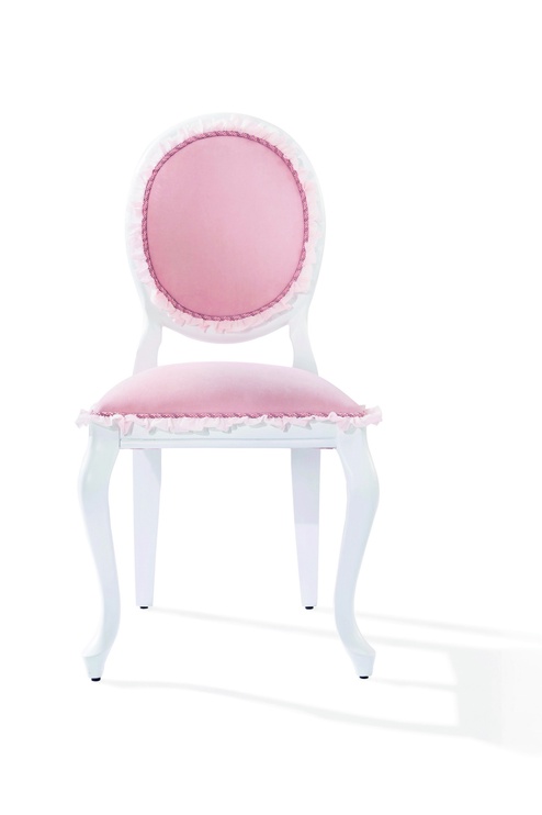 Bērnu krēsls Kalune Design Dream, balta/rozā, 500 mm x 880 mm