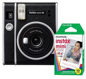 Моментальный фотоаппарат Fujifilm Instax Instax Mini 40 + Instax Mini 10 Sheets, черный