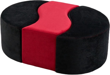 Пуф Hanah Home Alya, черный/красный, 120 см x 80 см x 40 см