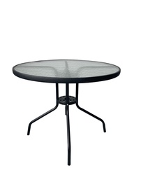 Dārza galds Bistro Round, pelēka/nerūsējošā tērauda, 90 cm x 90 cm x 70 cm