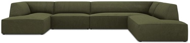 Kampinė sofa Micadoni Home Ruby Panoramic 7 Seats, žalia/tamsiai žalia, dešininė, 366 x 273 cm x 69 cm