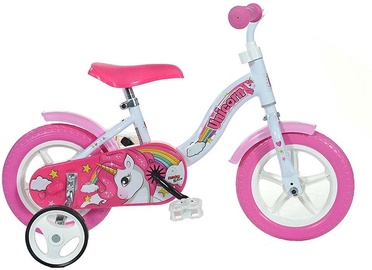 Детский велосипед Dino Bikes Unicorn, белый/розовый, 10″