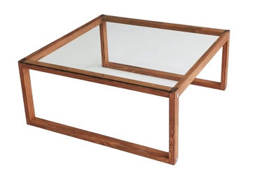 Kafijas galdiņš Kalune Design Via, brūna, 90 cm x 90 cm x 40 cm