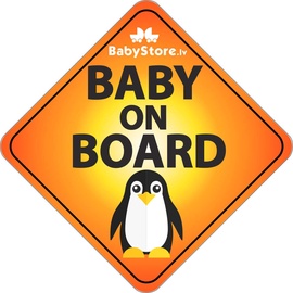 Наклейка на машину Baby On Board Penguin, 13 см x 13 см