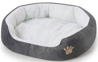 Кровать для животных Mport Plush Bed, белый/серый, 500 мм x 400 мм