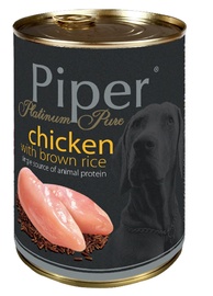 Mitrā barība (konservi) suņiem Piper Platinum Pure Chicken with Brown Rice, vistas gaļa/rīsi, 0.4 kg