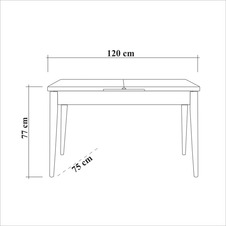 Ēdamistabas komplekts Kalune Design OLV-AC-TK16, melns/koka
