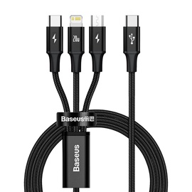 Juhe Baseus USB 2.0 to USB-C/microUSB/Lightning, USB 2.0/Micro USB/Apple Lightning/USB-C, 1.5 m, must