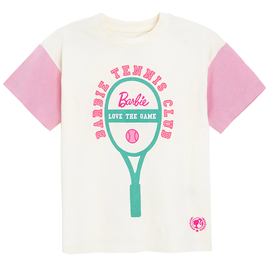 Футболка лето, для девочек Cool Club Barbie LCG2821129, белый/розовый, 140 см