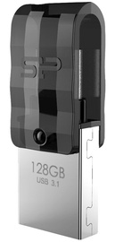 USB zibatmiņa Silicon Power Mobile C31, sudraba/melna/pelēka, 128 GB