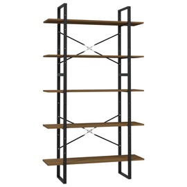 Kapp VLX 5-Tier Book Cabinet, pruun/must, 100 cm x 30 cm x 175 cm