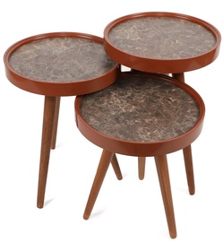 Kohvilaud Kalune Design Linea, hall/pähklipuu, 39 cm x 39 cm x 60.5 cm