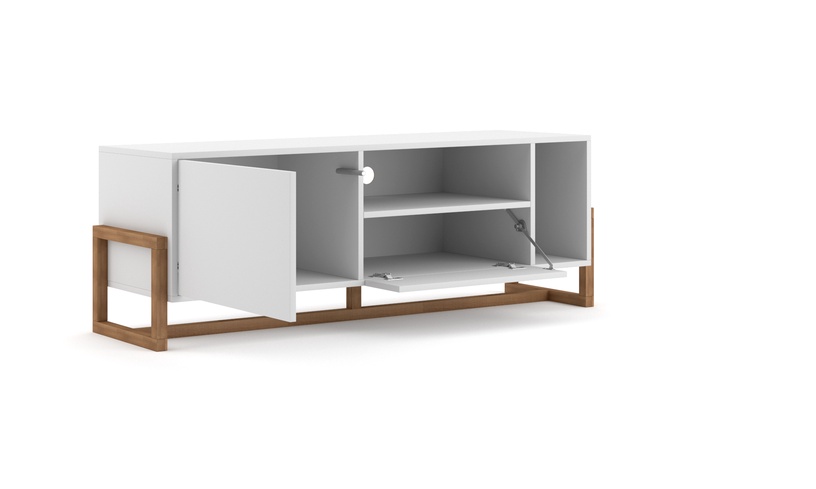 TV-laud, pruun/valge, 139 cm x 37 cm x 48.9 cm