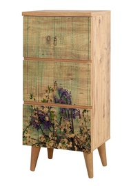 Kummut Kalune Design Radix 727, roheline/mänd, 35 x 42 x 100 cm