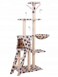 Skrāpis kaķiem GoodHome Cat Tree House Tree Bed, bēša (bojāts iepakojums)