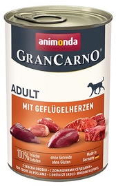 Mitrā barība (konservi) suņiem Animonda GranCarno Poultry Hearts, mājputnu gaļa, 0.4 kg