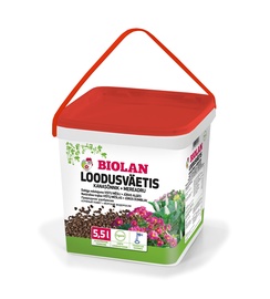 Väetis köögiviljadele, rõdulilledele, taimedele Biolan, graanulid, 5.5 l