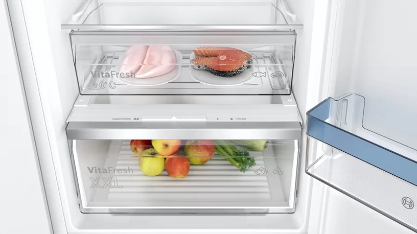 Iebūvējams ledusskapis Bosch KIN86VFE0, saldētava apakšā