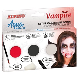Краска для лица Alpino Vampire, белый/черный/красный, 6 шт.