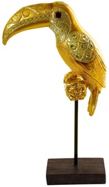 Dekoratiivne kujuke Toucan, kuldne, 23 cm x 12 cm x 40 cm