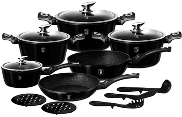 Katlu komplekts Berlinger Haus Metallic Line Shiny Black Edition BH-1664, 160 - 280 mm, 1.2 - 6.1 l, 15 gab.