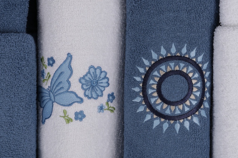 Набор халатов Foutastic Embroidered Family 338CTN1922, синий/белый, S/M
