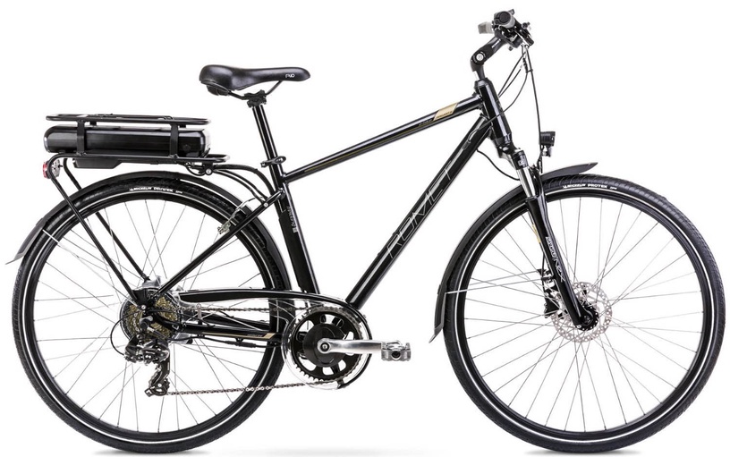 Электрический велосипед Romet Wagant, 18", 28″, 250 Вт, 12 Ач, черный