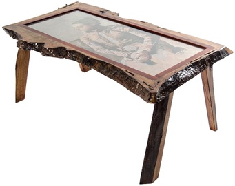 Журнальный столик Kalune Design Picass Small, ореховый, 900 мм x 750 мм x 450 мм
