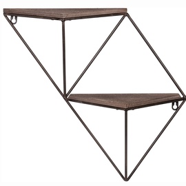 Настенная полка Kalune Design WR045 792EVL2867, черный/ореховый, 33 см x 13 см x 30 см