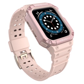 Siksna Hurtel Protect Strap Band With Case Apple Watch 41/40/38mm, rozā