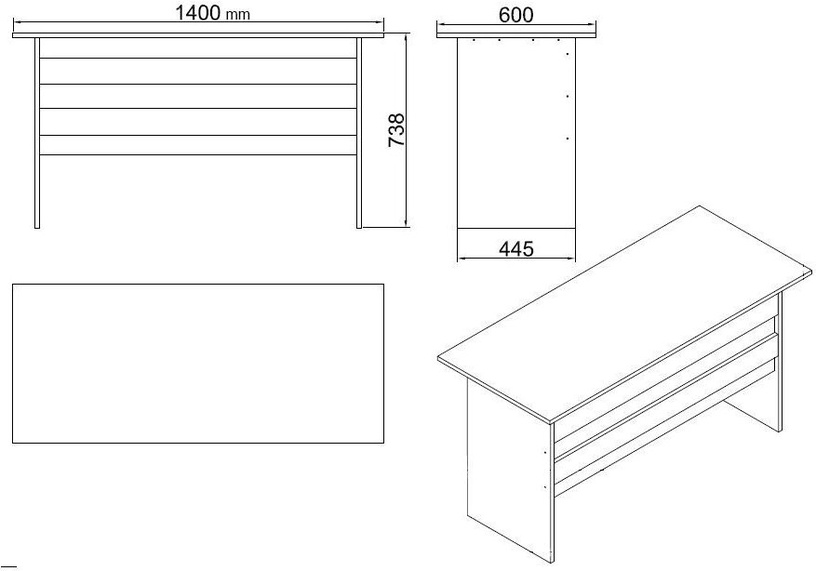 Mööblikomplekt Kalune Design VO15 956LCS2124, valge, 140 x 60 cm x 73.8 cm