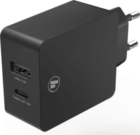 Telefona lādētājs Hama, 1 x USB Type C/1 x USB Type-A, melna, 18 W