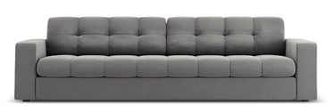 Dīvāns Micadoni Home Justin Velvet 4 Seats, gaiši pelēka, 227 x 90 cm x 72 cm