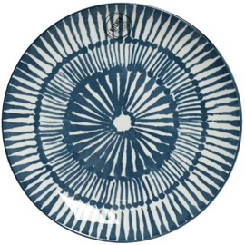Šķīvis Home4you Bali, 18.8 cm x 18.8 cm, Ø 26.5 cm, zila/balta